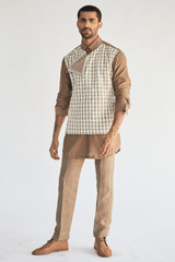 Waistcoat with mock layered Kurta & Trouser - Kunal Anil Tanna