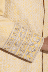 Light Yellow with Ivory Texture Sherwani Set (Express Delivery) - Kunal Anil Tanna