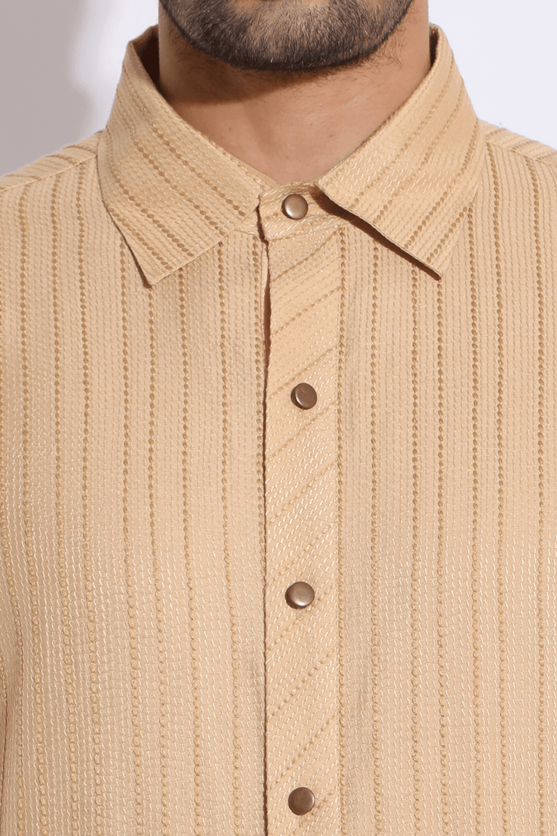 Beige with thread texture Kurta Set (Express Delivery) - Kunal Anil Tanna