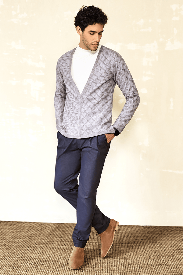 Textured Jacket with Turtleneck T-Shirt & Trousers - Kunal Anil Tanna
