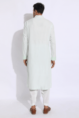 Light green thread textured kurta set (Express Delivery) - Kunal Anil Tanna