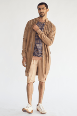 Jacket with sketchy Prints Pullover Tunics and Checked Shorts (Express Delivery) - Kunal Anil Tanna