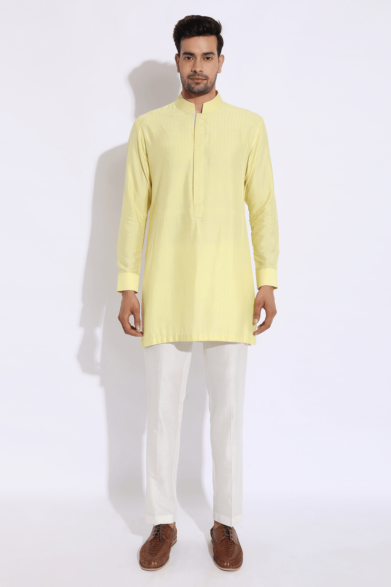 Asymmetrical Overlap Bandi Jacket with Kurta Set - Kunal Anil Tanna