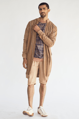 Jacket with sketchy Prints Pullover Tunics and Checked Shorts - Kunal Anil Tanna