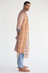 Long Jacket with Textured Kurta and Jute Trouser - Kunal Anil Tanna