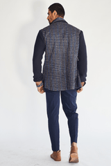 Textured Jacket with Printed Shirt and Pants - Kunal Anil Tanna