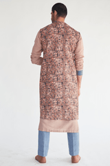 Long Jacket with Textured Kurta and Jute Trouser - Kunal Anil Tanna