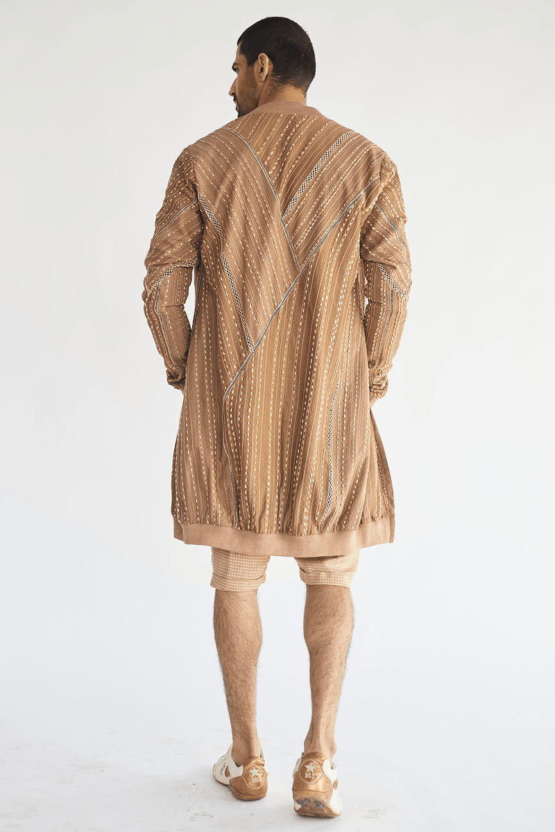 Jacket with sketchy Prints Pullover Tunics and Checked Shorts (Express Delivery) - Kunal Anil Tanna