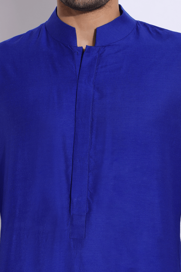 Blue Pintucks Kurta Set - Kunal Anil Tanna