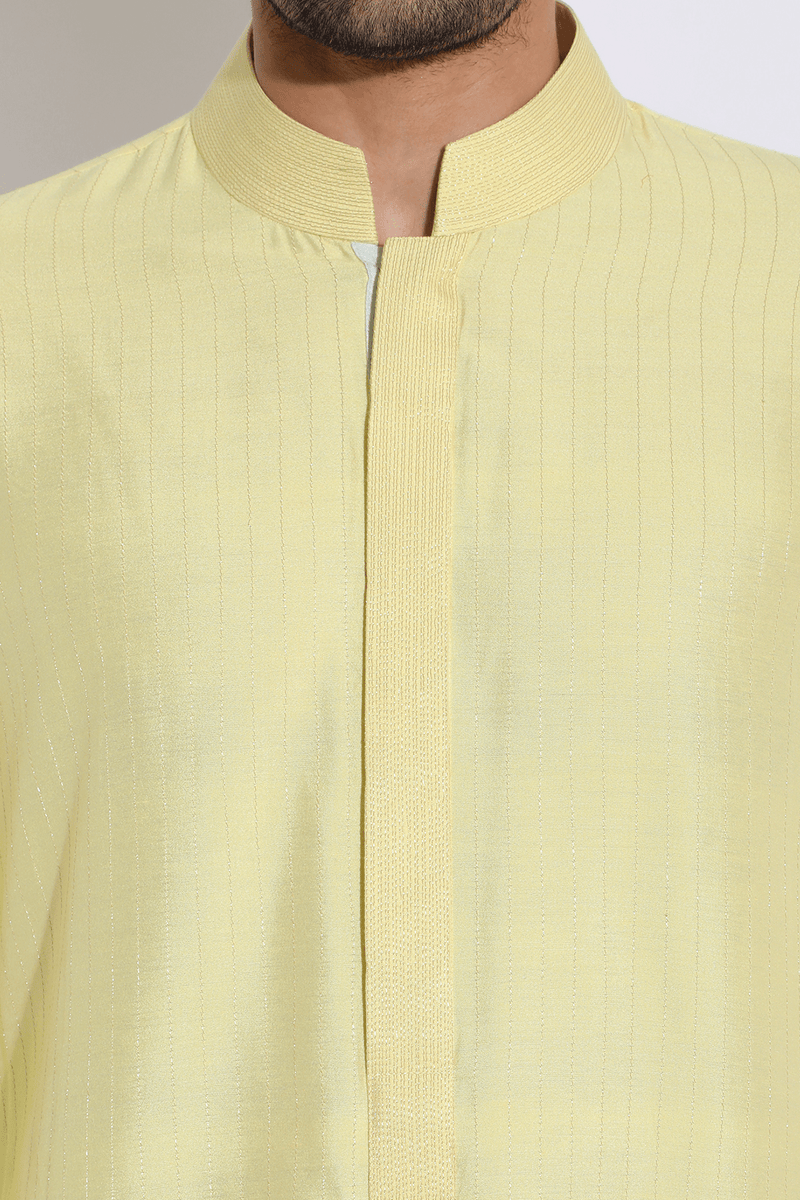 Asymmetrical Overlap Bandi Jacket with Kurta Set - Kunal Anil Tanna