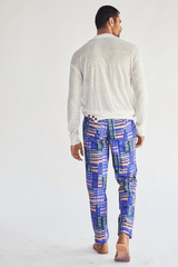 Off-White Pullover Tunic with Printed Pants - Kunal Anil Tanna