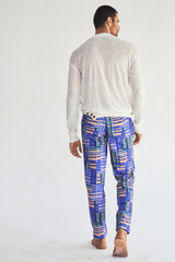 Off-White Pullover Tunic with Printed Pants (Express Delivery) - Kunal Anil Tanna