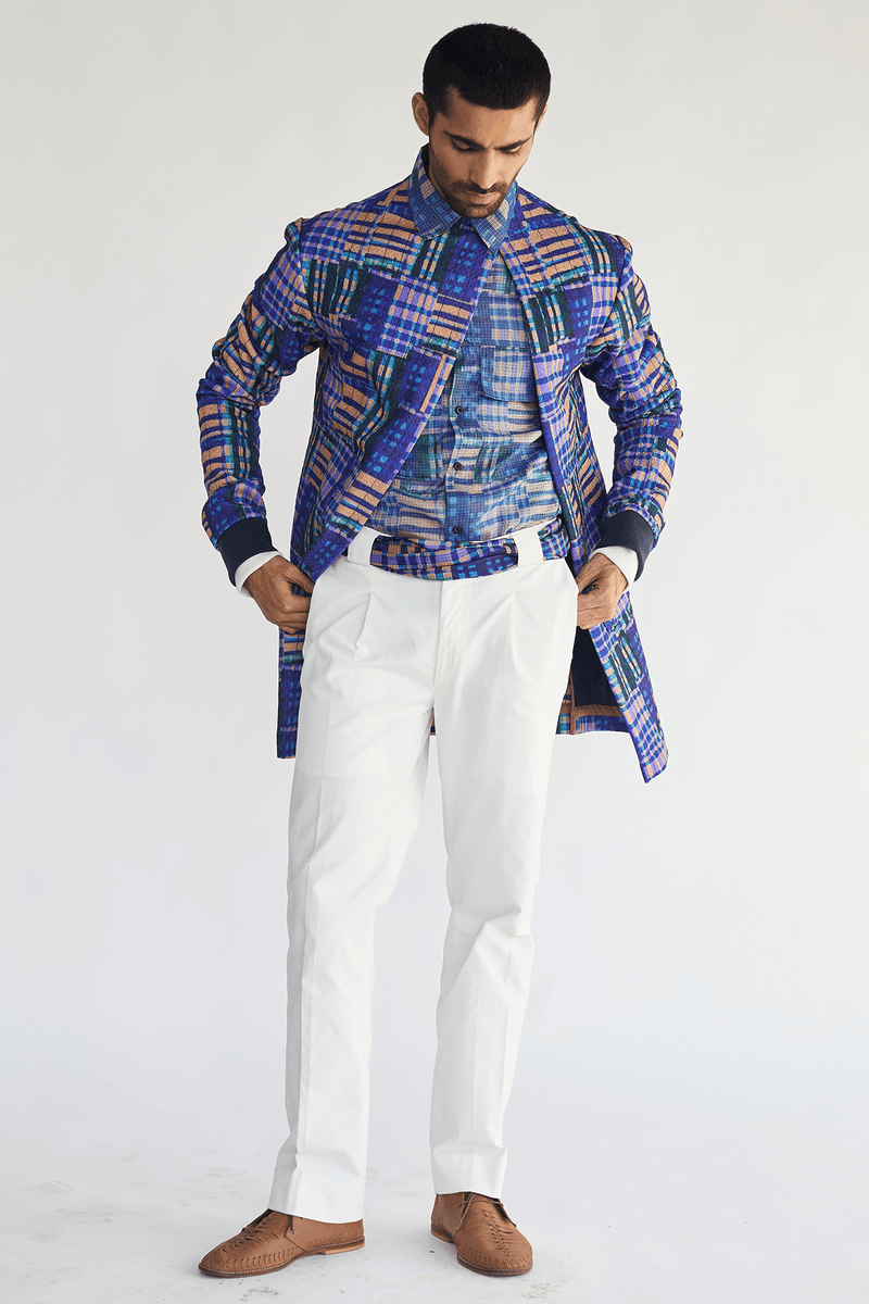 Textured Asymmetric Jacket - Kunal Anil Tanna