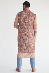 Long Jacket with Textured Kurta and Jute Trouser (Express Delivery) - Kunal Anil Tanna