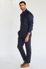 Textured Bandi Jacket with Kurta and Pants (Express Delivery) - Kunal Anil Tanna