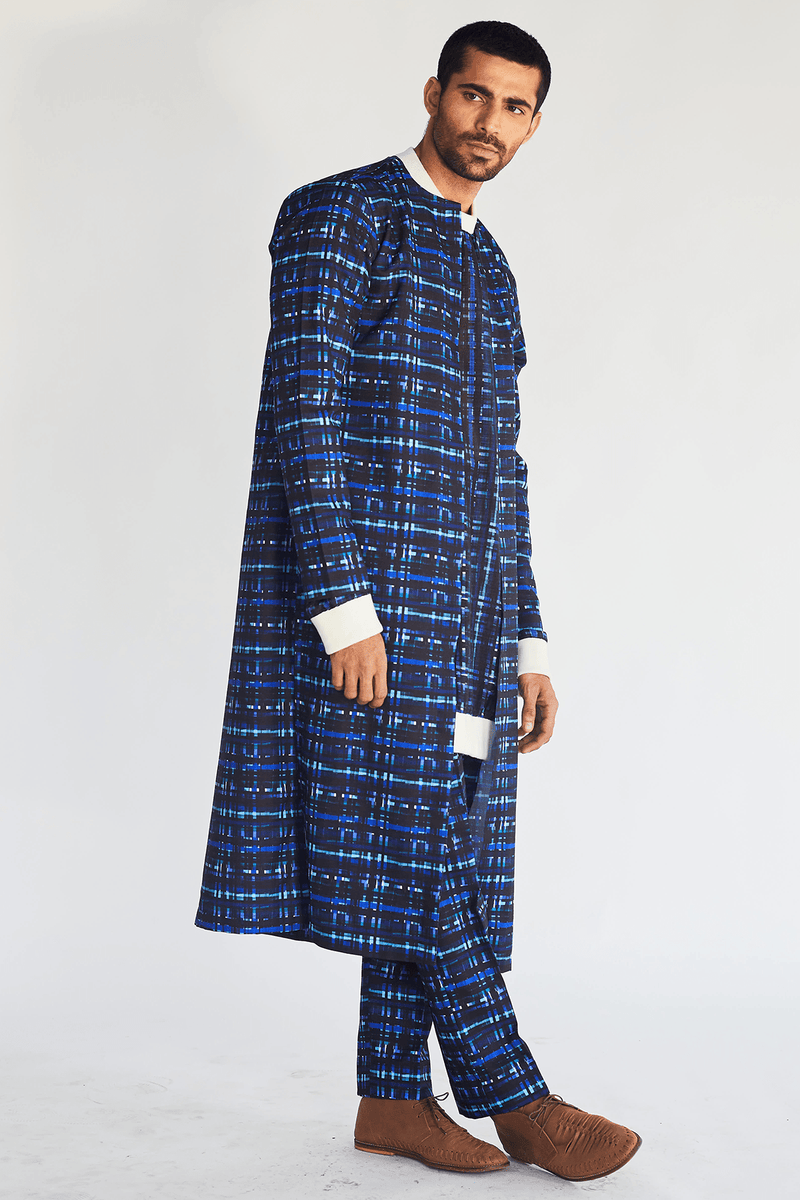Mesh Print Long Jacket - Kunal Anil Tanna