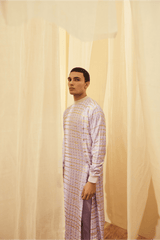 Lilac Long Poloneck Tunic with Lilac Trousers - Kunal Anil Tanna