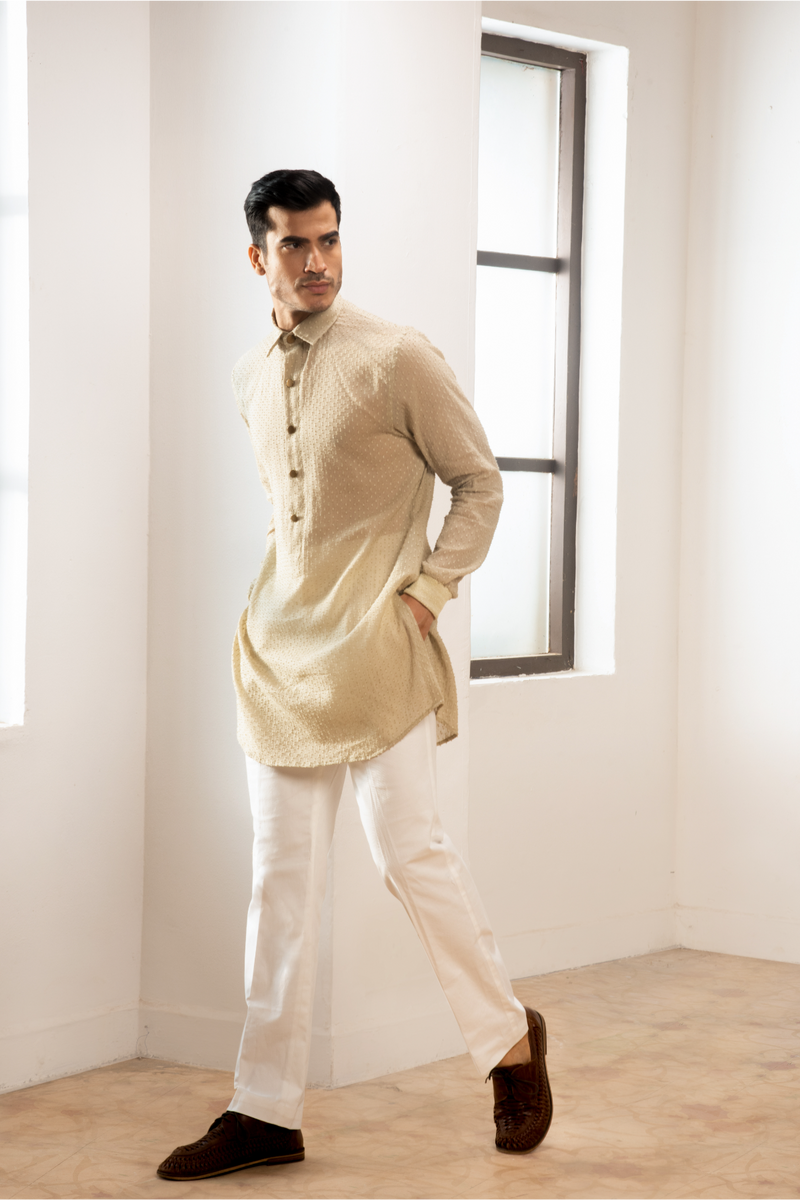 Short kurta deals with waistcoat