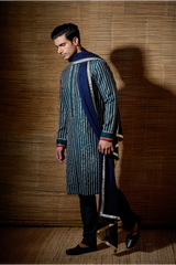 Dark green gotta textured kurta set - Kunal Anil Tanna