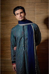 Dark green gotta textured kurta set - Kunal Anil Tanna