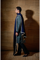 Dark green gotta textured kurta set - Kunal Anil Tanna