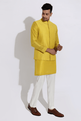 Yellow bandi jacket,yellow kurta,aligarhi - Kunal Anil Tanna