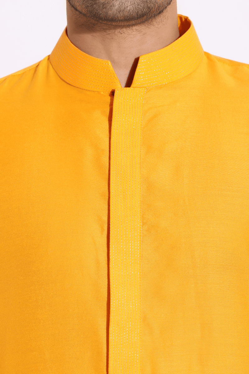 Orange bandi jacket,orange kurta,aligarhi - Kunal Anil Tanna