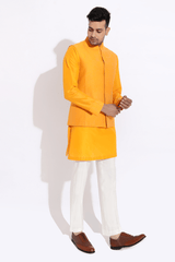 Orange bandi jacket,orange kurta,aligarhi - Kunal Anil Tanna