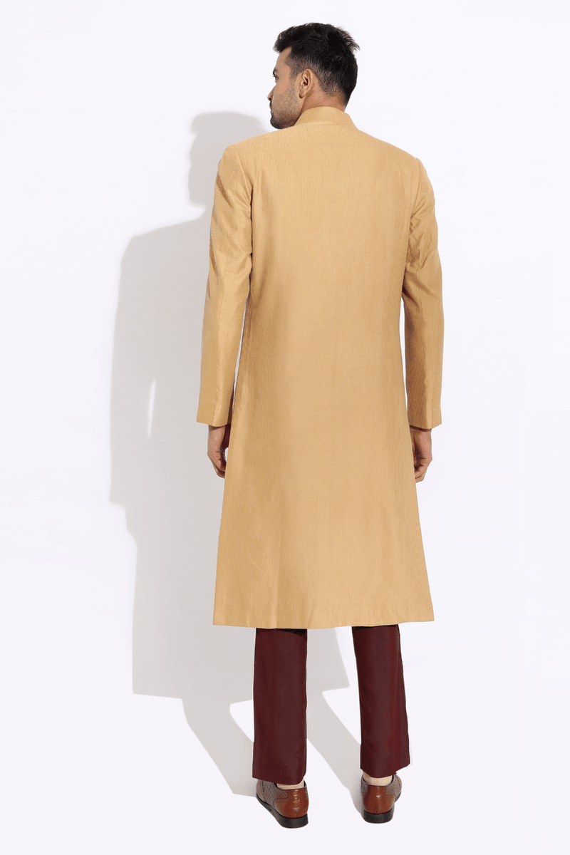 Beige sherwani set - Kunal Anil Tanna