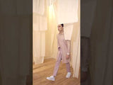 Oyster Beige Mock Layered Tunic with Lilac Trousers